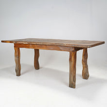 Brutalist Live Edge Oak Dining Table