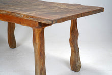 Brutalist Live Edge Oak Dining Table