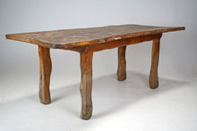 Brutalist Live Edge Oak Dining Table