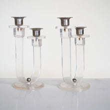 1930s Lucite Candlestick Holders