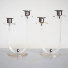 1930s Lucite Candlestick Holders