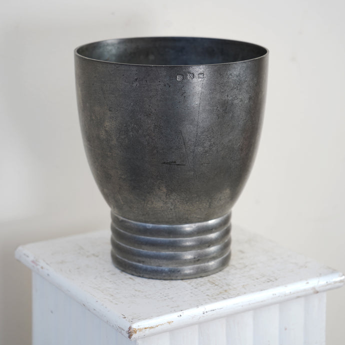 Modernist 1980s Pewter Vase By John Summers