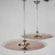 Ceiling Light With Pink Glass Shade