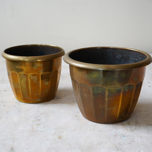 Vintage Brass Planter Pots By Wümak
