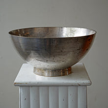 Vintage Silver Metal Ribbed Bowl
