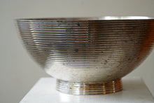 Vintage Silver Metal Ribbed Bowl