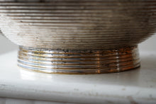 Vintage Silver Metal Ribbed Bowl