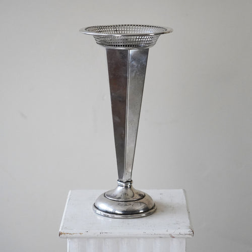 American Art Deco Silver-Plate Trumpet Vase