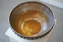 Silver Plate Metal Bowl with Woven Rim