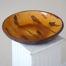 Heavy stoneware slipware dish