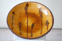 Heavy stoneware slipware dish