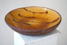 Heavy stoneware slipware dish