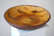Heavy stoneware slipware dish