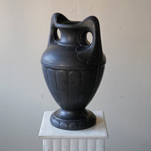 1920s Sculptural Black Vase Made From "Lavanite" Stone