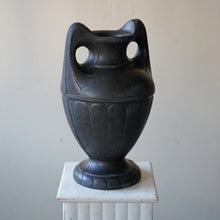 1920s Sculptural Black Vase Made From "Lavanite" Stone
