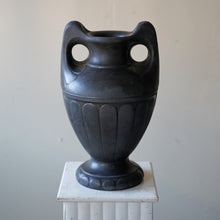 1920s Sculptural Black Vase Made From "Lavanite" Stone