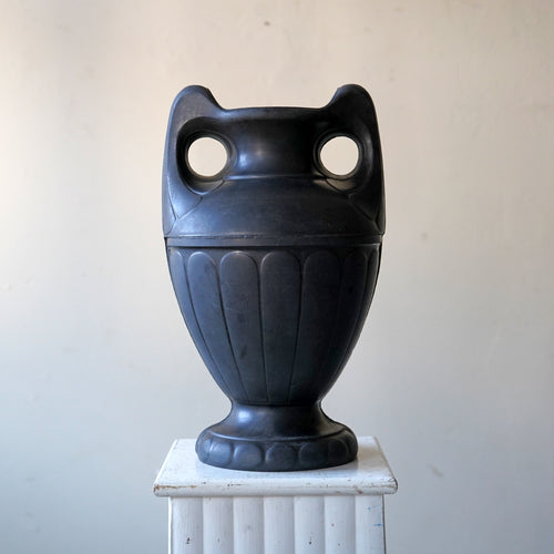 1920s Sculptural Black Vase Made From 