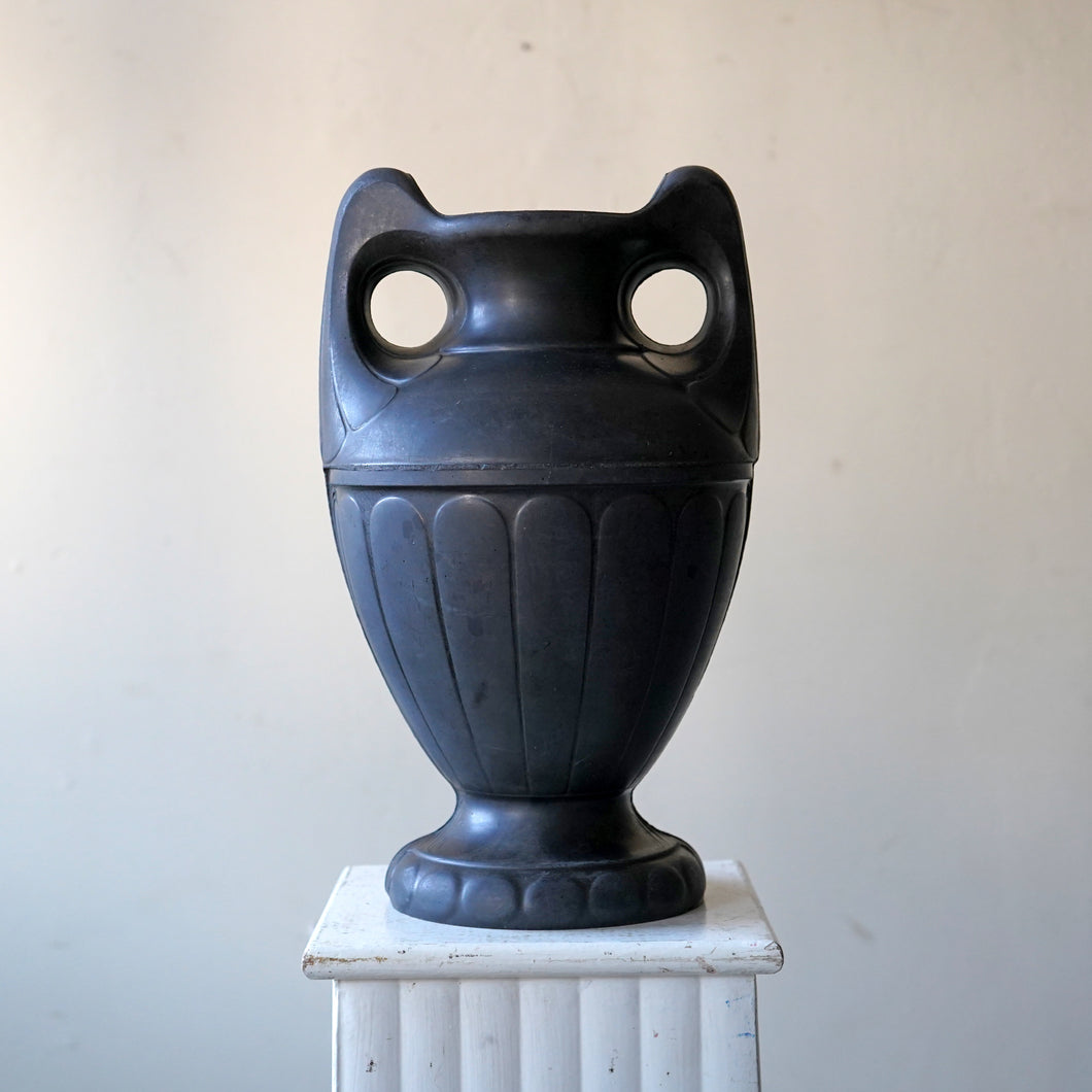 1920s Sculptural Black Vase Made From 