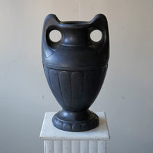 1920s Sculptural Black Vase Made From "Lavanite" Stone
