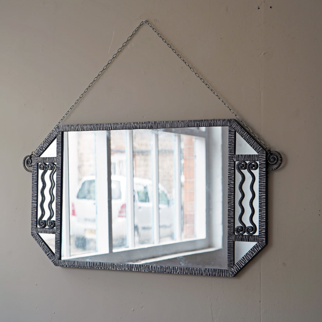 French Art Deco Iron Wall Mirror