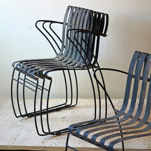 Four Stacking Metal Garden Chairs