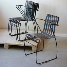 Four Stacking Metal Garden Chairs