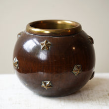 Wooden Brass Lined Trinket Pot