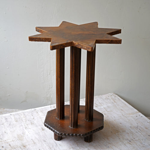Antique French Leather Side Table