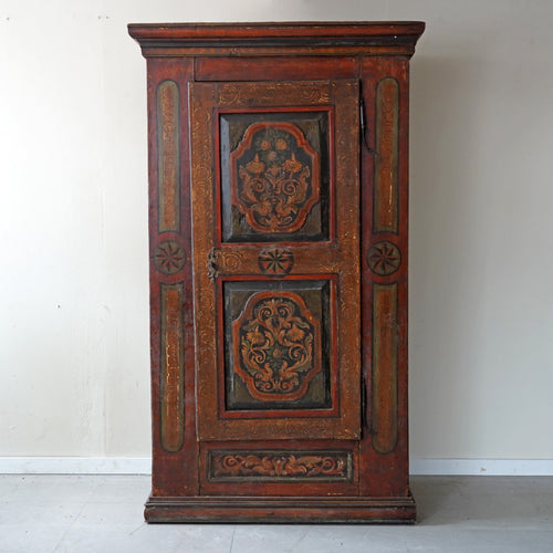 19th C. Painted Folk Art German Bridal Cupboard