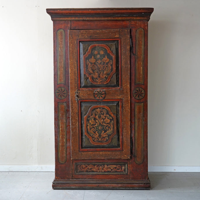 19th C. Painted Folk Art German Bridal Cupboard