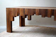 Vintage Hardwood Brutalist Coffee Table