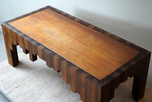 Vintage Hardwood Brutalist Coffee Table