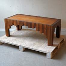 Vintage Hardwood Brutalist Coffee Table