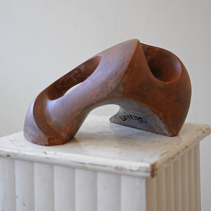 Terracotta Abstract Sculpture, Signed and Dated 1980