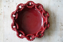 Vallauris Red Ceramic Bowl Chain Detailing By J.F. DANIEL