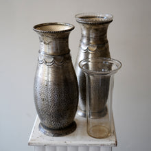 Pair of Art Nouveau hammered WMF metal vases