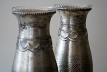 Pair of Art Nouveau hammered WMF metal vases