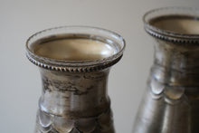 Pair of Art Nouveau hammered WMF metal vases