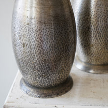 Pair of Art Nouveau hammered WMF metal vases
