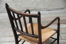Beautiful Edwardian Carver Chair Rush Seat