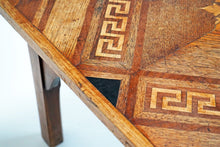 Inlaid Square Coffee Side Table With Greek Key Design