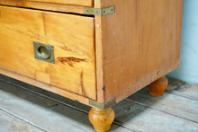 Antique Pine Military Campaign Chest Of Drawers
