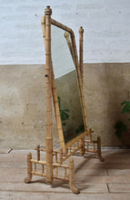 Antique Large French Victorian Faux Bamboo Cheval Mirror