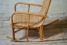 Mid Century Wicker Rattan Rocking Chair