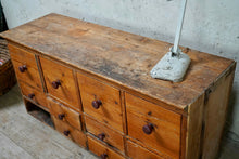 Antique Victorian Pine Bank Of Drawers