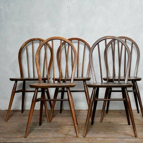 Set Of Six Ercol 370 Dining Chairs
