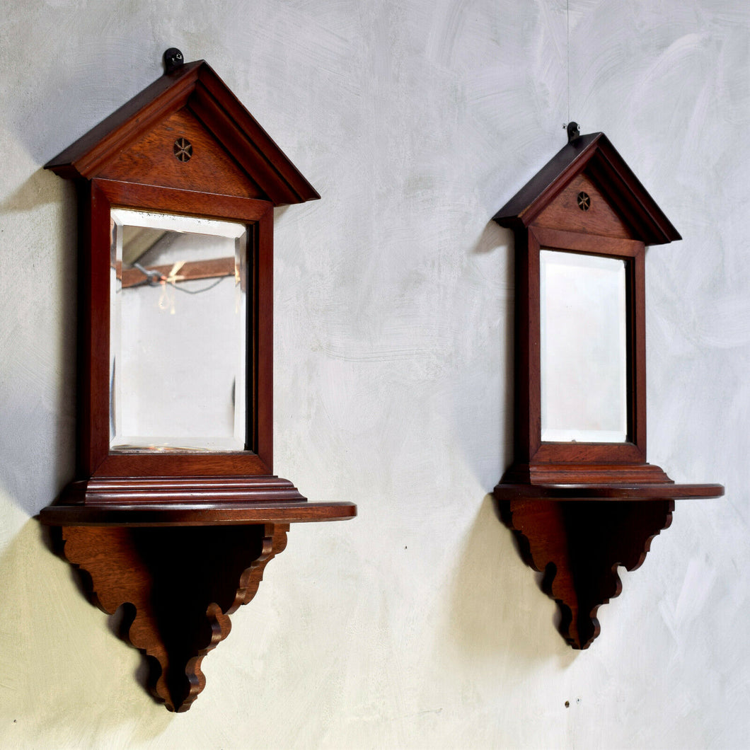 Pair Of 19th Century Mahogany Hall Mirrors