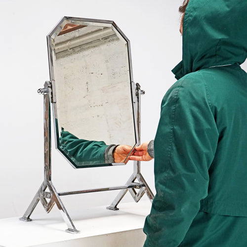 Art Deco Chrome Table Top Mirror
