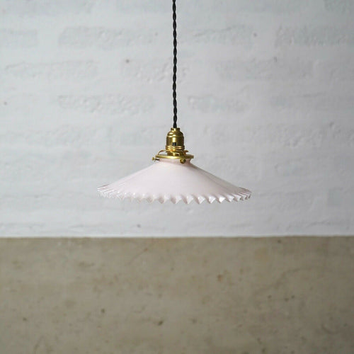 Vintage French Pink Glass Pendant Shade