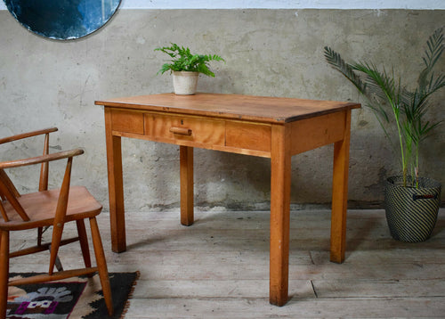 Vintage Solid Beech Esavian School Desk